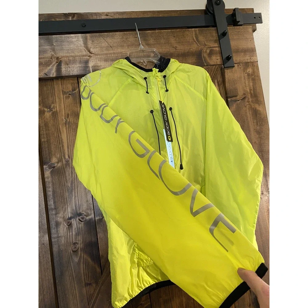 Body Glove Size L Yellow Packable Lightweight‎ Windbreaker Jacket NWT